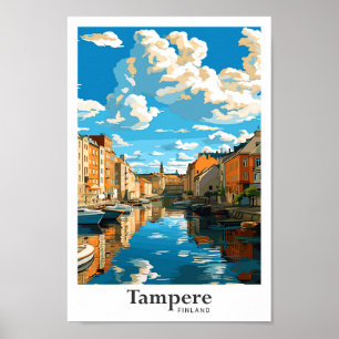 Poster Ilustração de colheita de Viagem em Tampere, na Fi