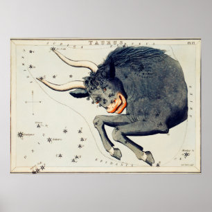 Poster Ilustração de Constelação de Vintage