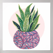 ilustração de cor d'água colorida da planta cobra