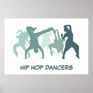 Póster Ilustração de Dançarinos Hip Hop