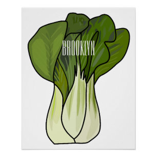 Póster Ilustração de desenho animado Bok choy