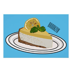 Póster Ilustração de desenho animado com queijo limão