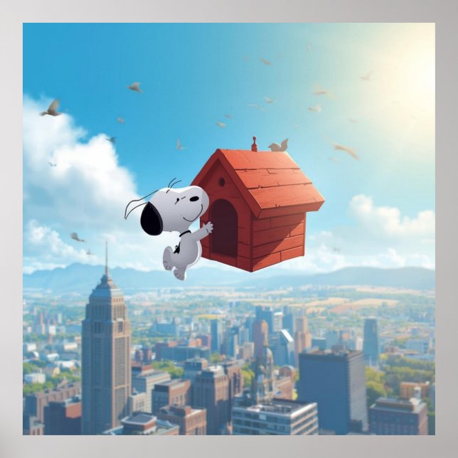 Poster Ilustração de Desenho Animado da Cidade Flutuante  (Frente)