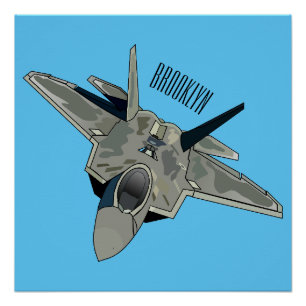 Póster Ilustração de desenho animado de aeronaves de comb