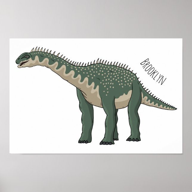 Poster Ilustração de desenho animado de Barapasaurus (Frente)