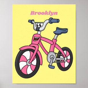 Poster Ilustração de desenho animado de bicicleta de cria