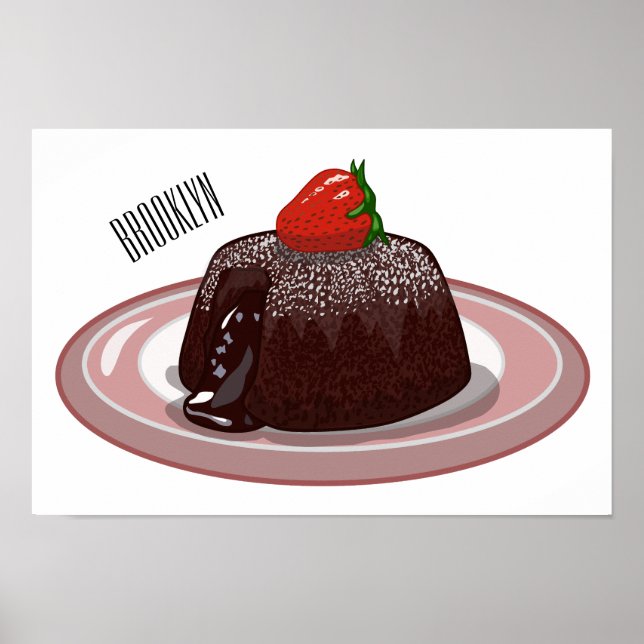 Poster Ilustração de desenho animado de bolo de lava de c (Frente)
