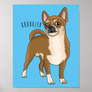 Poster Ilustração de desenho animado de cachorro Chihuahu
