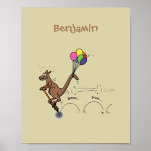 Poster Ilustração de desenho animado de canguru humor aus