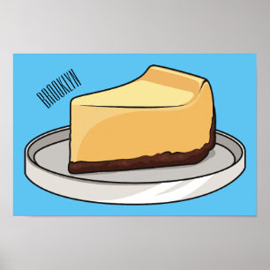 Poster Ilustração de desenho animado de Cheesecake