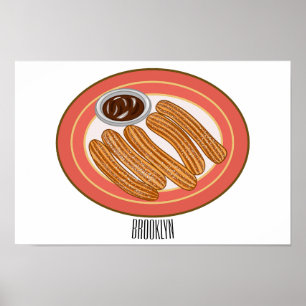 Poster Ilustração de desenho animado de Churro
