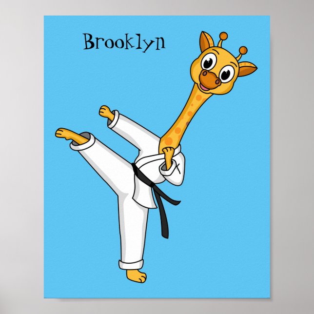 Poster Ilustração de desenho animado de Kung Fu girafa (Frente)