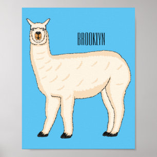 Poster Ilustração de desenho animado de Llama