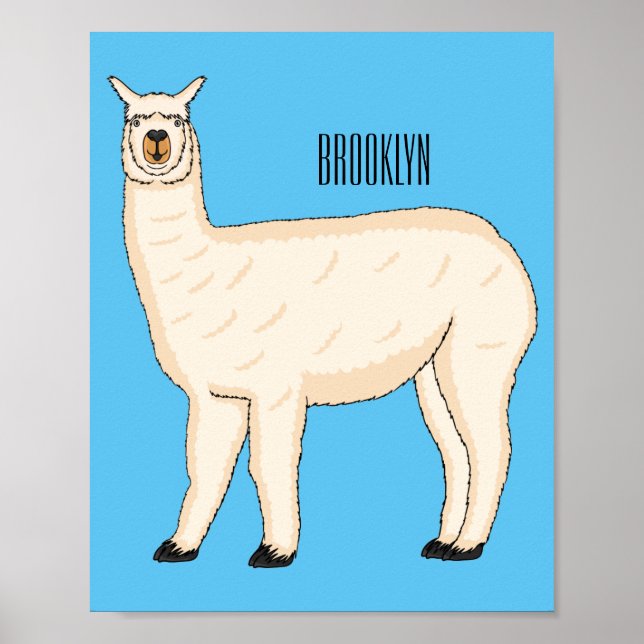 Poster Ilustração de desenho animado de Llama (Frente)