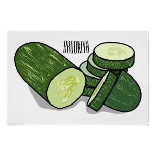 Póster Ilustração de desenho animado de pepino