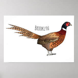 Poster Ilustração de desenho animado de pheasant de pesco