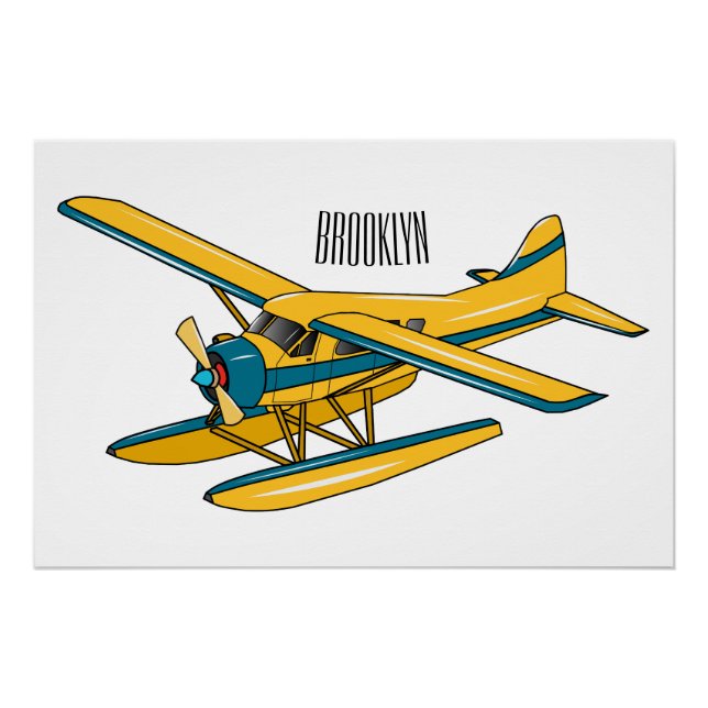 Póster Ilustração de desenho animado de Seaplane (Frente)