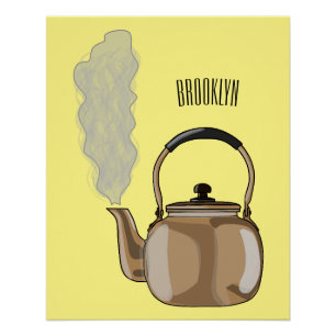 Póster Ilustração de desenho animado de Stovetop ou de ch