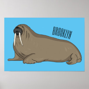 Poster Ilustração de desenho animado de Walrus
