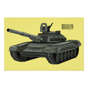 Póster Ilustração de desenho animado do Tanque