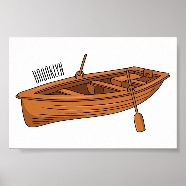 Poster Ilustração de desenho animado em Rowboat (Frente)