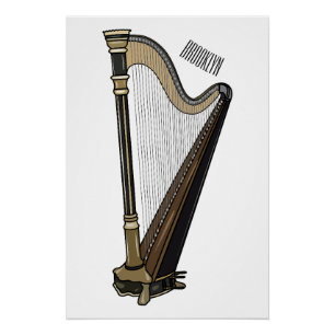 Póster Ilustração de desenho animado Harp
