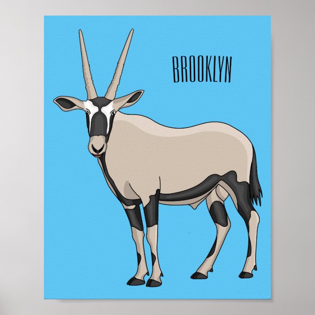 Poster Ilustração de desenho animado Oryx (Frente)