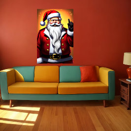 Poster Ilustração de desenho animado Papai Noel | Arte AI