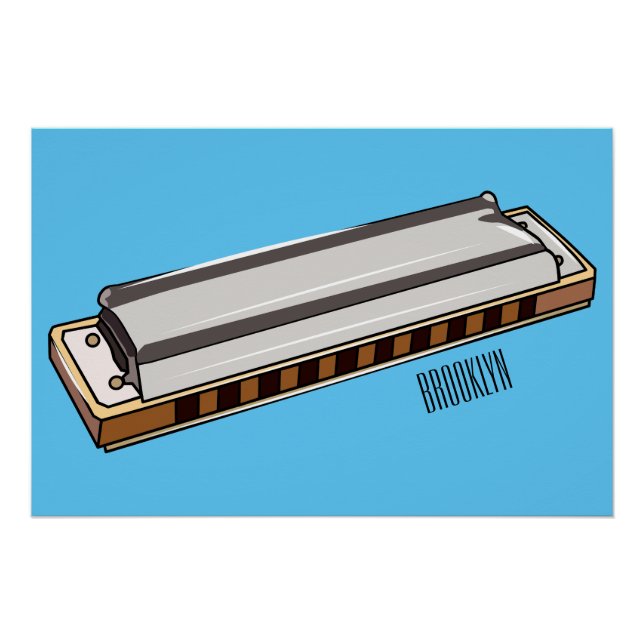 Póster Ilustração de desenho da Harmonica (Frente)