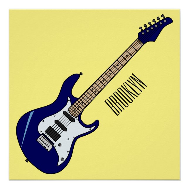 Póster Ilustração de desenho de guitarra elétrica (Frente)