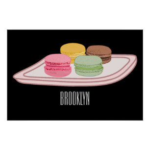 Póster Ilustração de desenho de Macaron