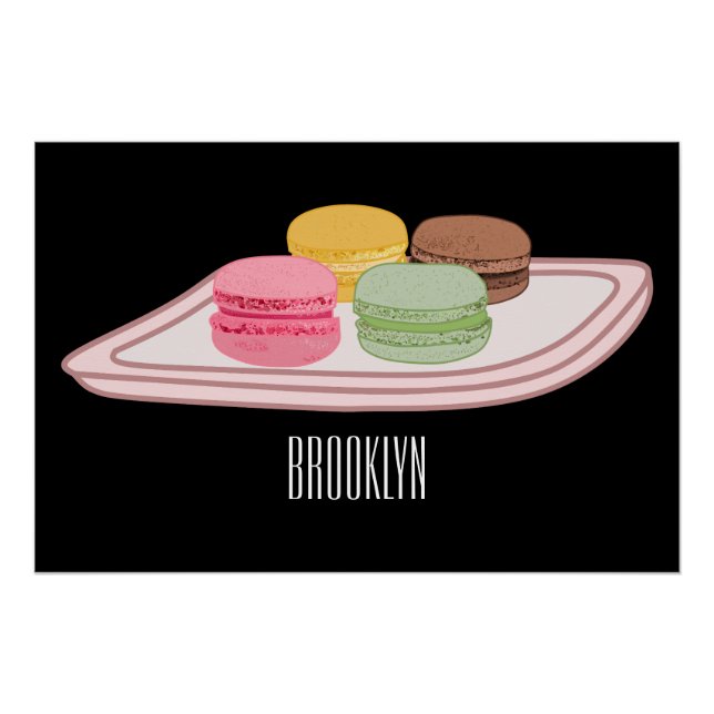 Póster Ilustração de desenho de Macaron (Frente)