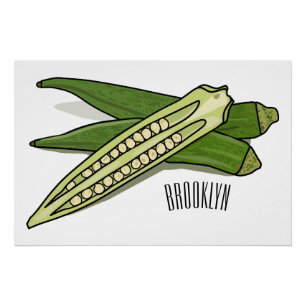 Póster Ilustração de desenho de Okra