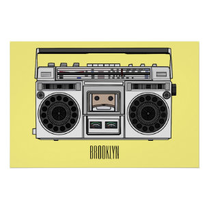 Póster Ilustração de desenho de rádio