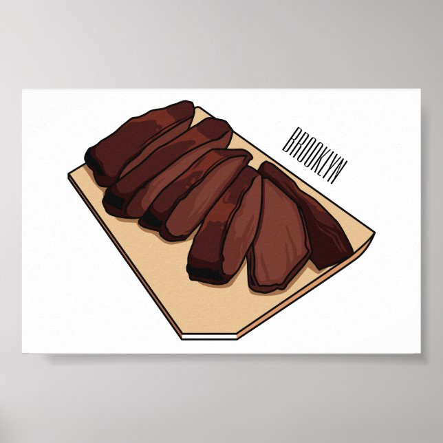 Poster Ilustração de desenho do peito de carne (Frente)