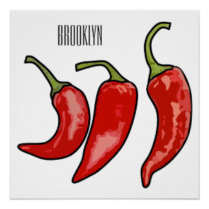 Póster Ilustração de desenho em chili