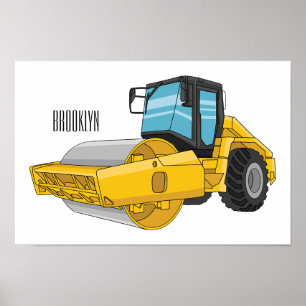 Poster Ilustração de desenho em rolo de estrada