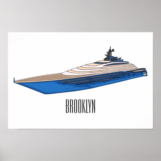 Poster Ilustração de desenho em Yacht (Frente)