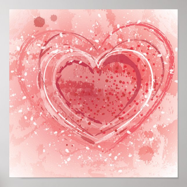 Póster Ilustração de dia de os namorados (Frente)