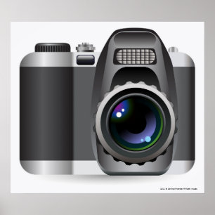 Póster Ilustração de Digitas da câmara digital