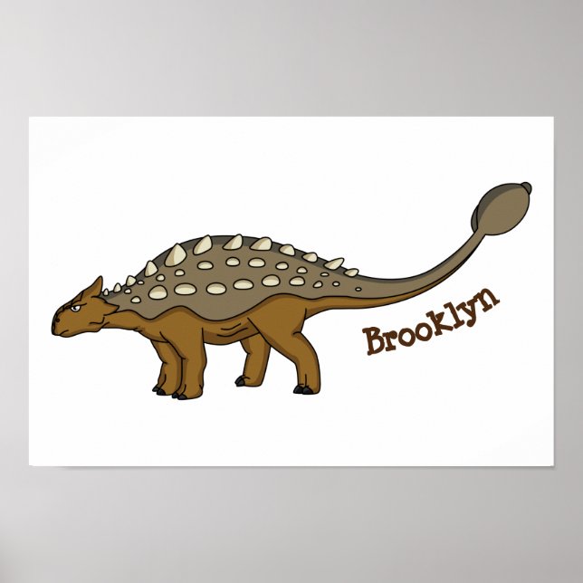 Poster Ilustração de dinossauro blindado Ankylosaurus (Frente)