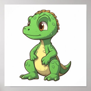 Poster Ilustração de dinossauro de desenho animado