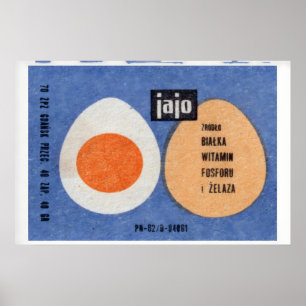 Poster Ilustração de dois ovos, um inteiro Polônia