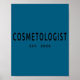 Poster Ilustração de Escola de Beleza Cosmetologista Est