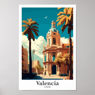 Poster Ilustração de Espanha de Viagem Valencia