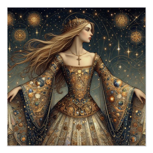 Póster Ilustração de fantasia da princesa (Frente)
