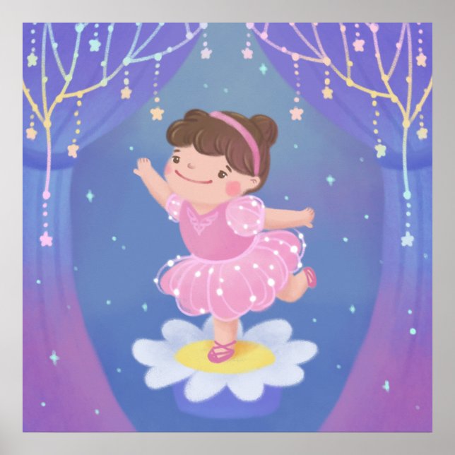 Poster Ilustração de Fantasia do Sonho da Bailarina (Frente)