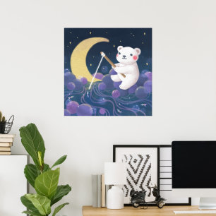 Poster Ilustração de Fantasia do Sonho do Urso Polar