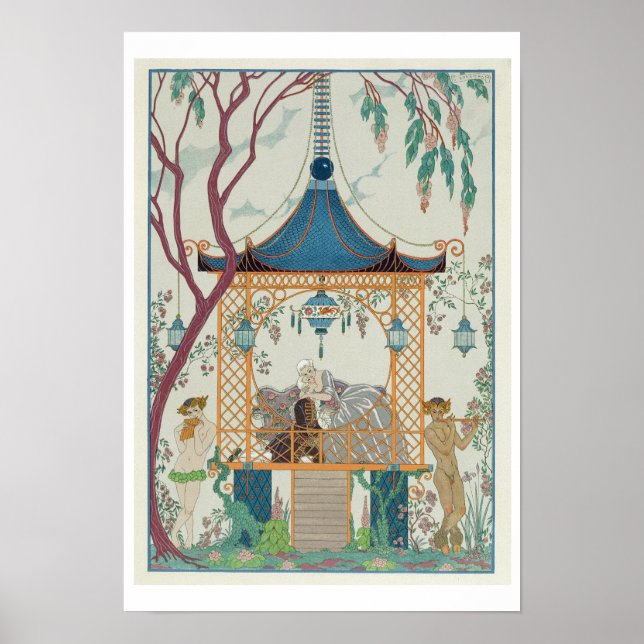 Póster Ilustração de "Fetes Galantes" por Paul Verlaine (Frente)