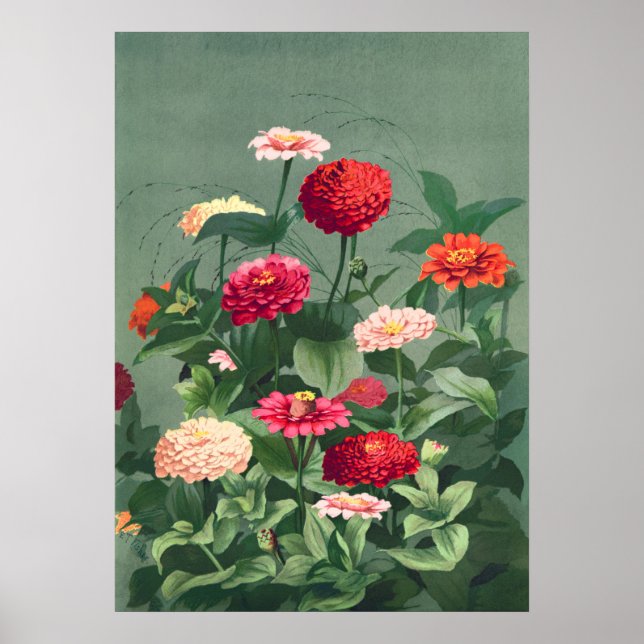 Poster Ilustração de Flor de Vintage (Frente)